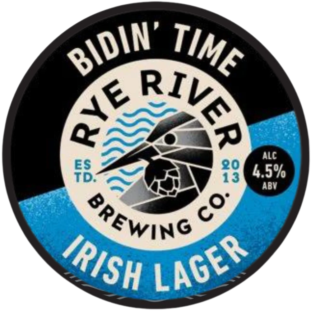 Rye River - Irish Lager - Bidin'Time - 4.5% ABV - 30L Keg (53 Pints) - Stainless Steel Keg - TheKegCru.ie