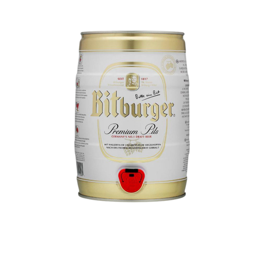 Bitburger – Premium Pils – 4.8% ABV – Fresh 5L Keg - TheKegCru.ie