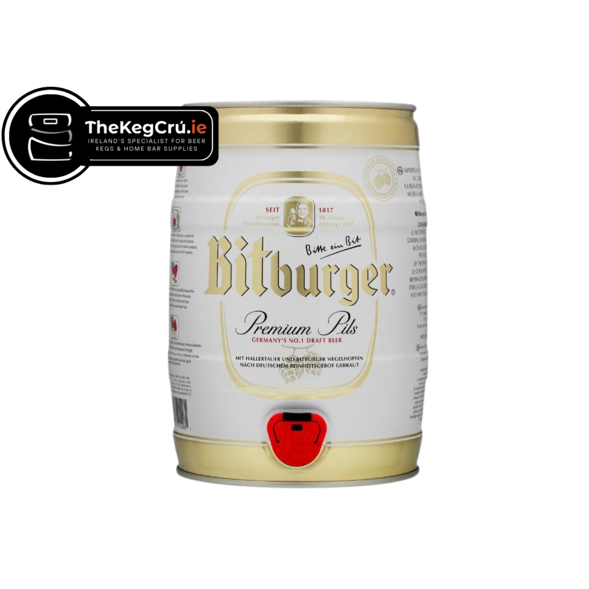 Bitburger Premium Pils - 4.8% ABV - Fresh 5L Keg - BitburgerWhite