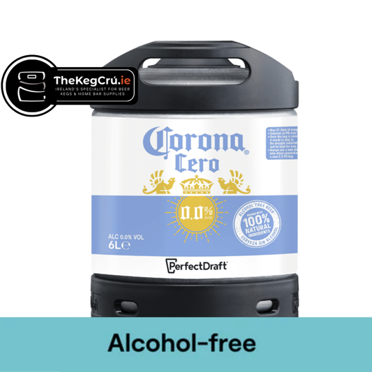 Corona Cero 0.0% PerfectDraft Keg – Non Alcoholic Lager – 0% ABV - 6L PerfectDraft Keg - TheKegCru.ie