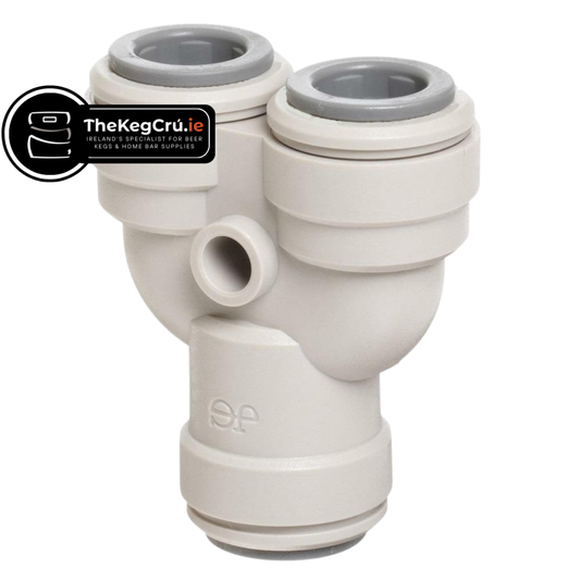 Equal Y Connector - 3/8" Push Fit to 3/8" Push Fit - TheKegCru.ie