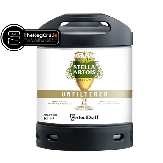 Stella Artois Unfiltered PerfectDraft Keg – Lager – 5% ABV - 6L PerfectDraft Keg - TheKegCru.ie