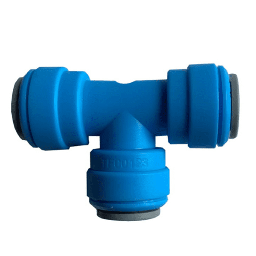 TecFlo Equal T Connector - 3/8" Push Fit to 3/8" Push Fit - TheKegCru.ie