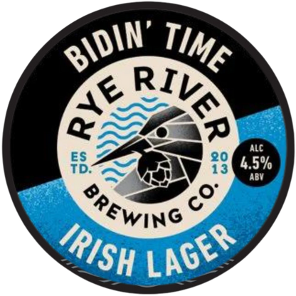 Rye River - Irish Lager - Bidin'Time - 4.5% ABV - 30L Keg (53 Pints) - Stainless Steel Keg