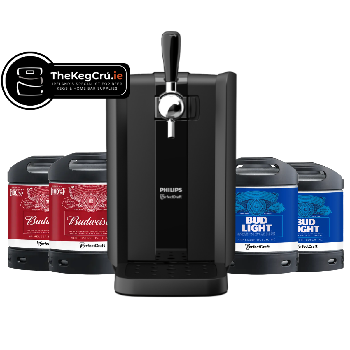 PerfectDraft - Budweiser/Bud Light - Lager - 5 & 4.2% ABV - PerfectDraft Bundle - TheKegCru.ie