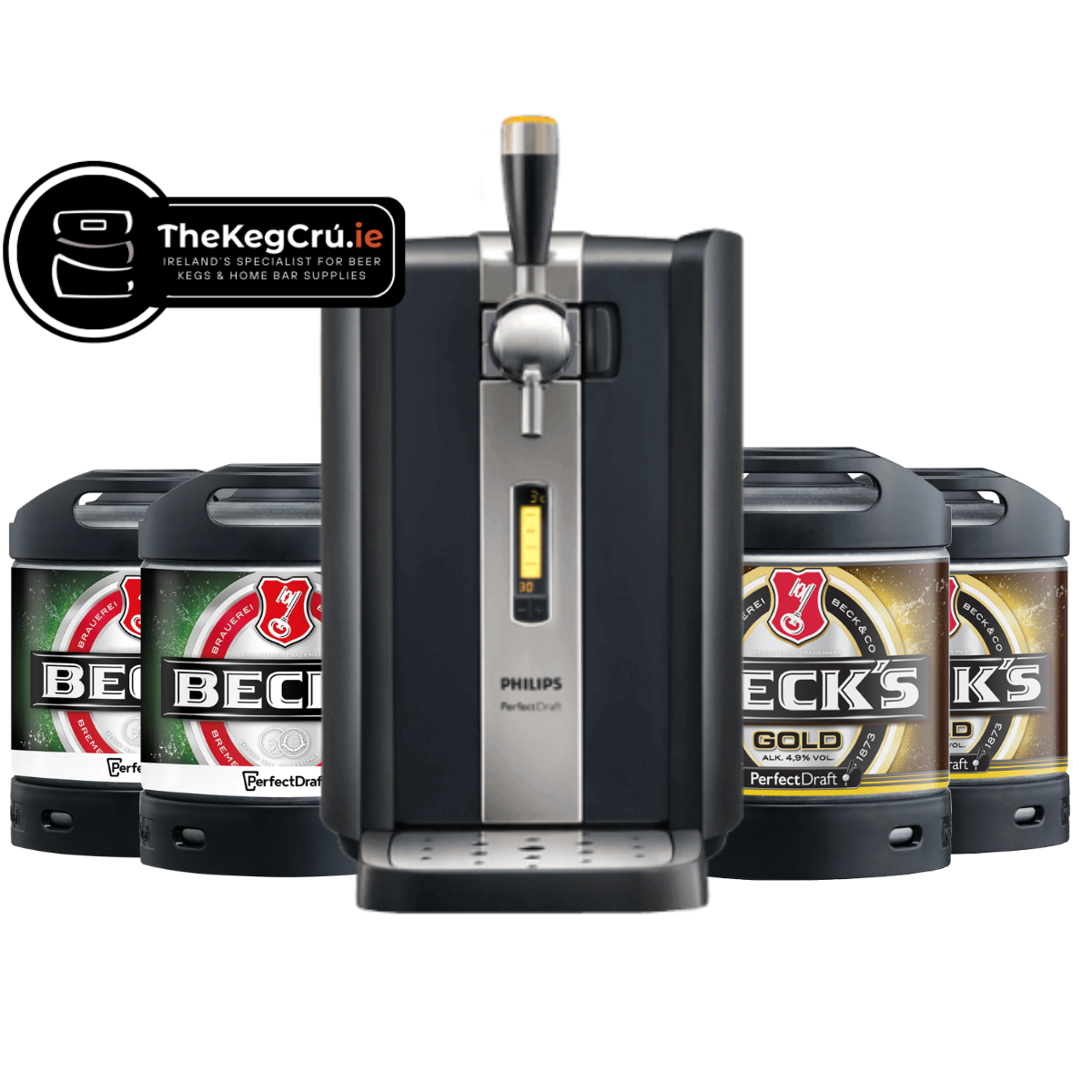 PerfectDraft - Becks/Becks Gold Lager - 4.9% ABV - PerfectDraft Bundle - TheKegCru.ie