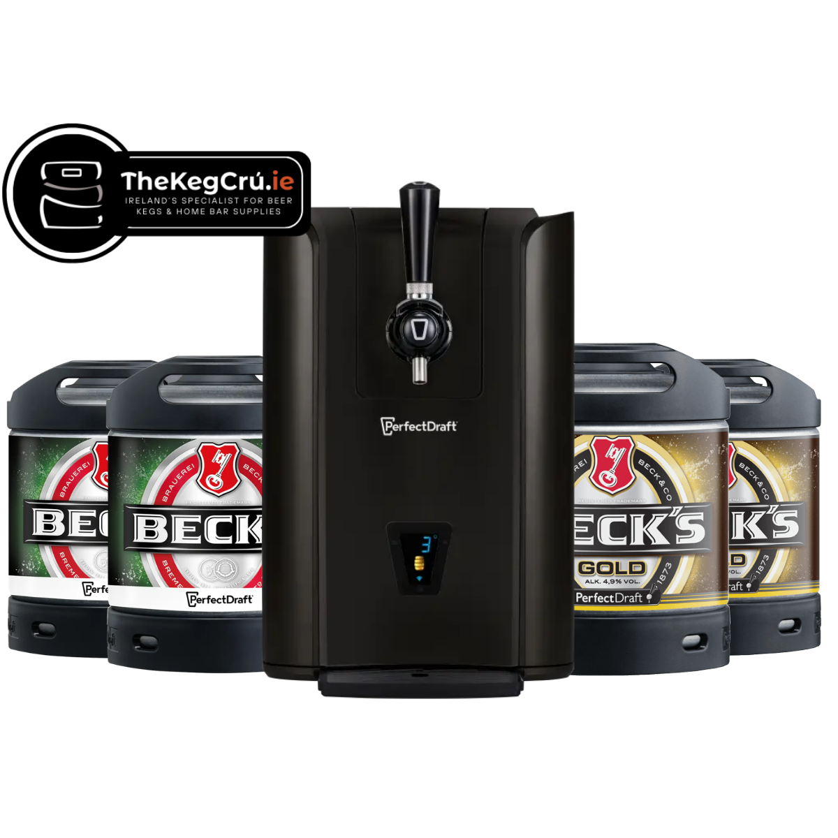 PerfectDraft - Becks/Becks Gold Lager - 4.9% ABV - PerfectDraft Bundle - TheKegCru.ie