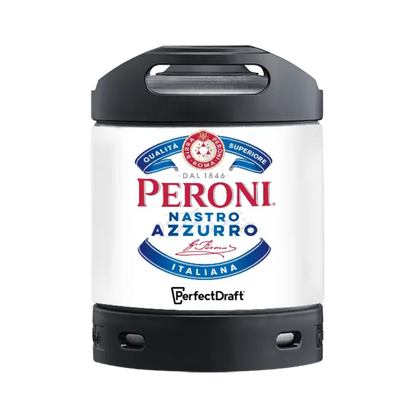 Peroni Nastro Azzurro PerfectDraft Keg - Lager - 5% ABV - 6L Perfect Draft Keg - TheKegCru.ie