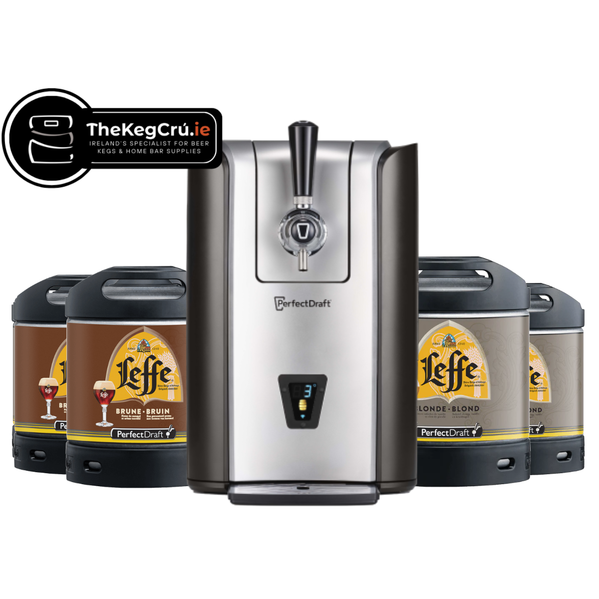 PerfectDraft - Leffe Blonde/Brune - Blonde Ale & Brown Ale - 6 & 6.5% ABV - PerfectDraft Bundle - TheKegCru.ie