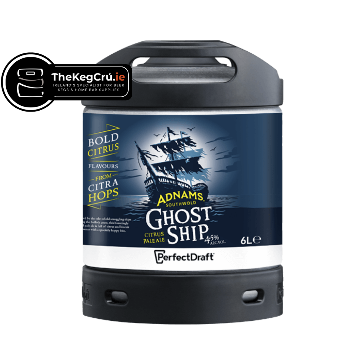 Adnams Ghost Ship PerfectDraft Keg – Pale Ale – 4.5% ABV - 6L PerfectDraft Keg - TheKegCru.ie