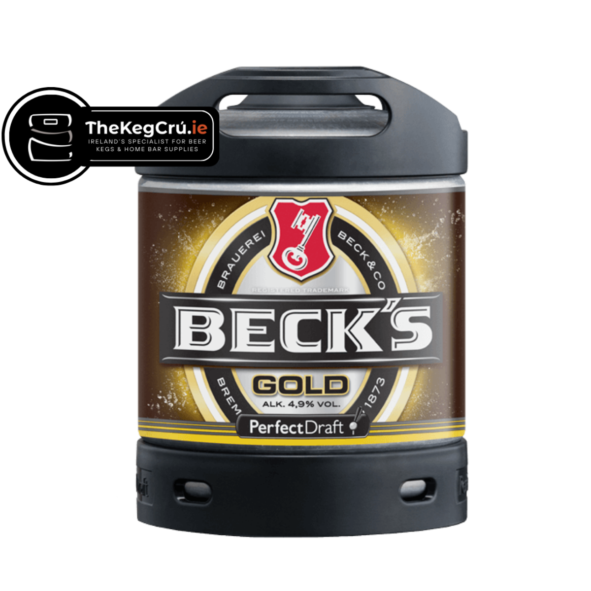 Becks Gold PerfectDraft Keg – Lager – 4.9% ABV - 6L PerfectDraft Keg - TheKegCru.ie