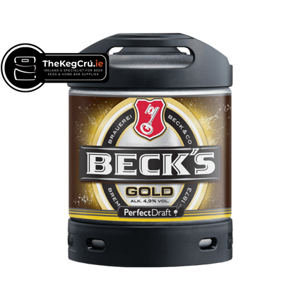 Becks Gold PerfectDraft Keg – Lager – 4.9% ABV - 6L PerfectDraft Keg - TheKegCru.ie