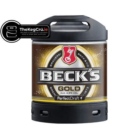 Becks Gold PerfectDraft Keg – Lager – 4.9% ABV - 6L PerfectDraft Keg - TheKegCru.ie