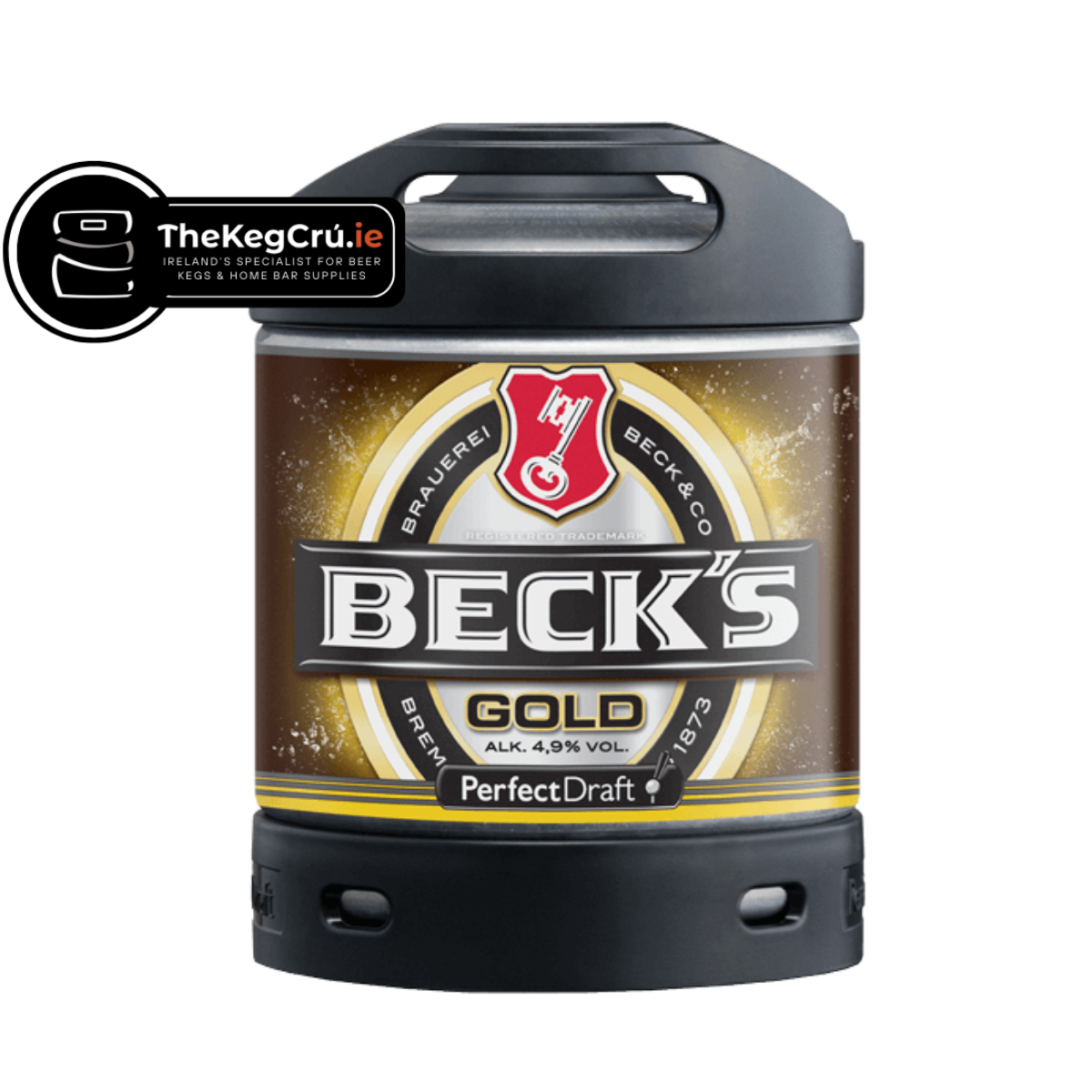 Becks Gold PerfectDraft Keg – Lager – 4.9% ABV - 6L PerfectDraft Keg - TheKegCru.ie
