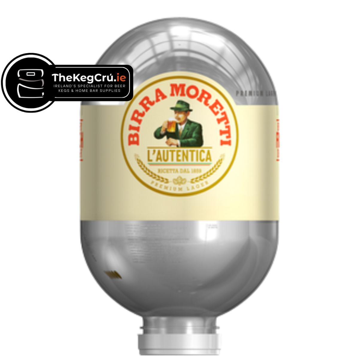 Birra Moretti L'Autentica Blade Keg - Lager - 4.6% ABV - 8L Blade Keg - TheKegCru.ie