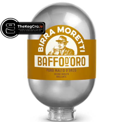 Birra Moretti Baffo D’Oro Blade Keg - Lager - 4.8% ABV - 8L Blade Keg - TheKegCru.ie