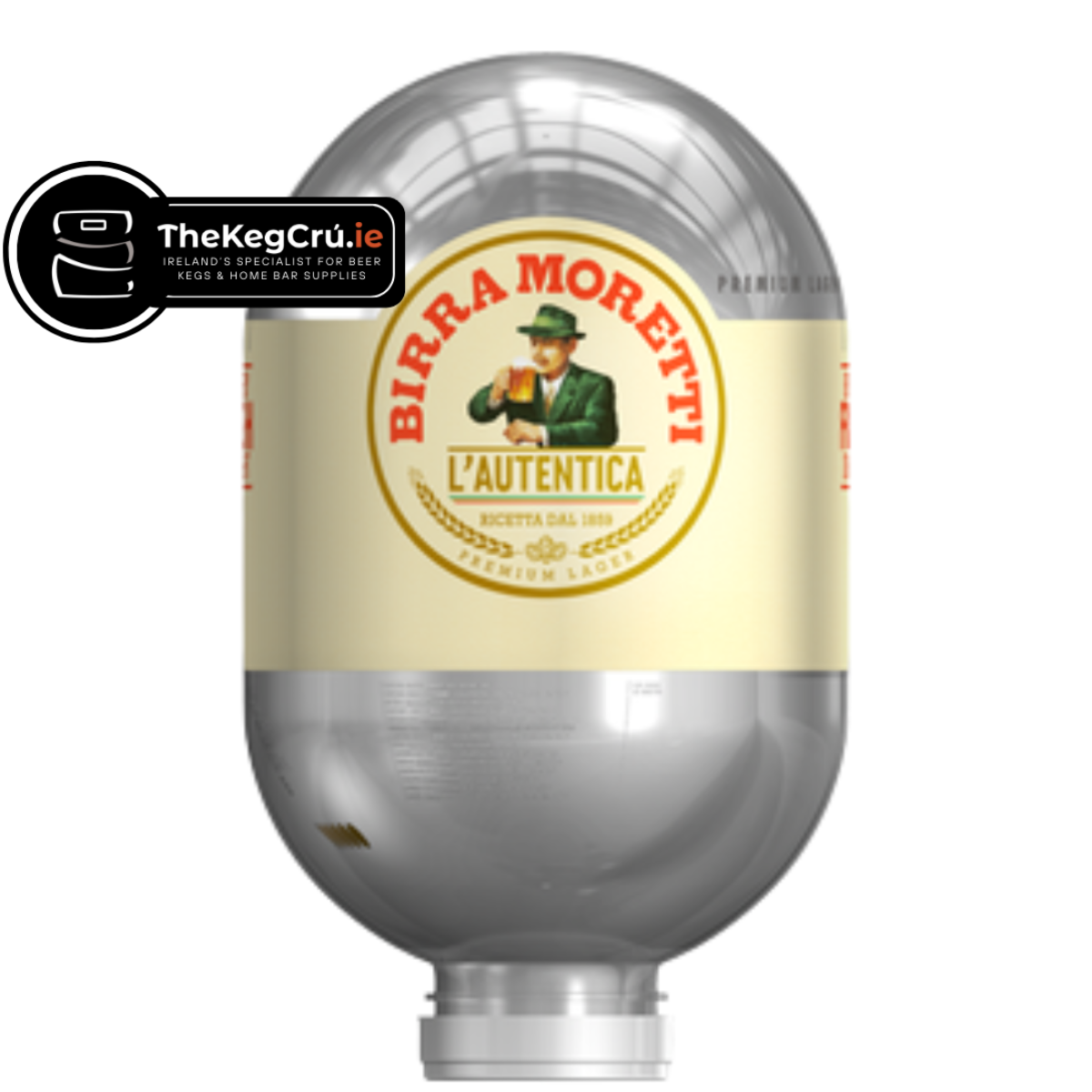 Birra Moretti L'Autentica Blade Keg - Lager - 4.6% ABV - 8L Blade Keg - TheKegCru.ie