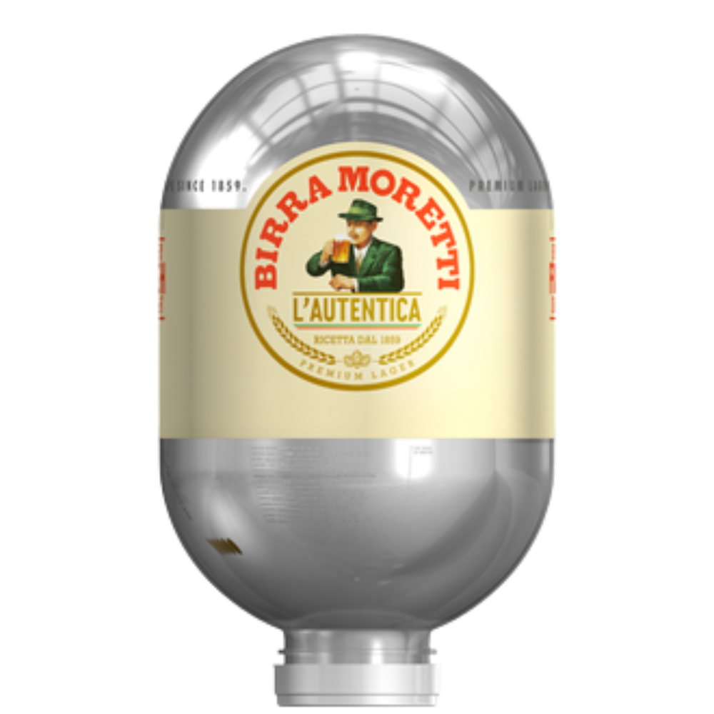 Birra Moretti L'Autentica Blade Keg - Lager - 4.6% ABV - 8L Blade Keg - TheKegCru.ie