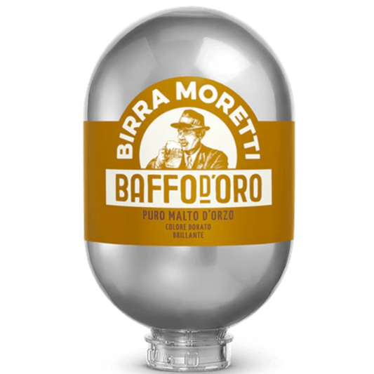 Birra Moretti Baffo D’Oro Blade Keg - Lager - 4.8% ABV - 8L Blade Keg - TheKegCru.ie