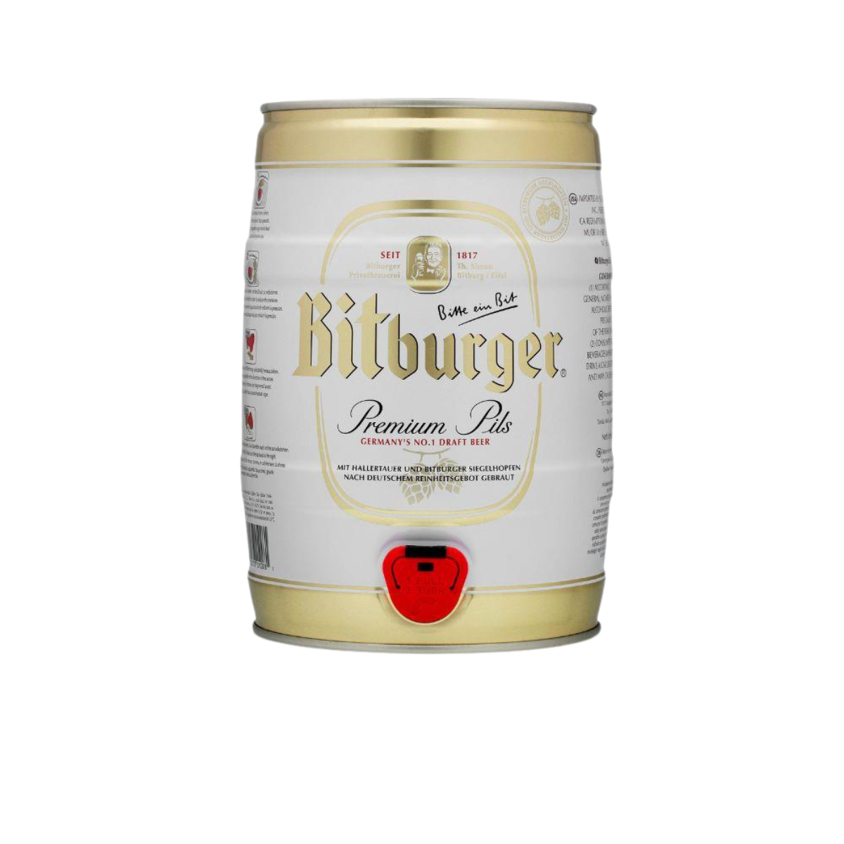 Bitburger – Premium Pils – 4.8% ABV – Fresh 5L Keg - TheKegCru.ie
