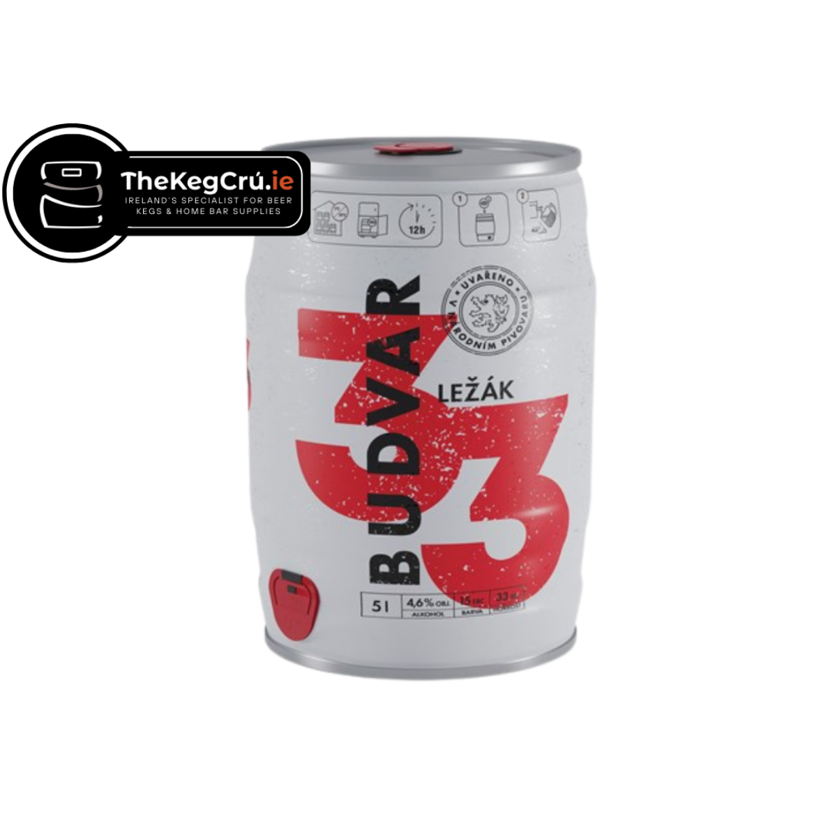 Budvar 33 Lager - Lager - 4.6% ABV - 5L Keg - TheKegCru.ie