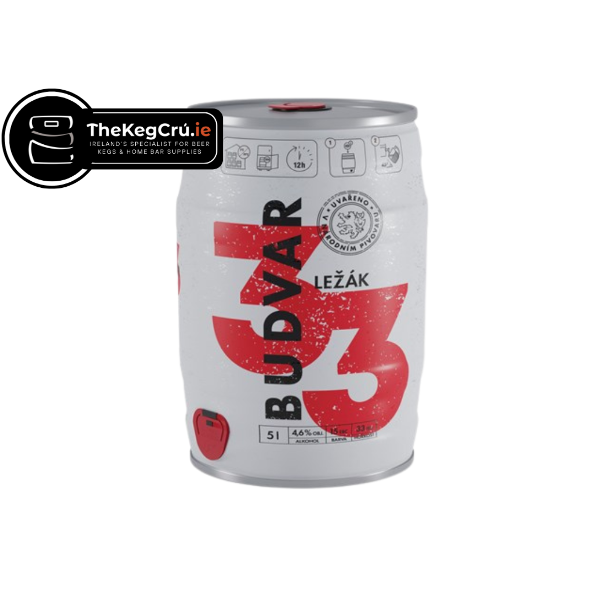 Budvar 33 Lager - Lager - 4.6% ABV - 5L Keg - TheKegCru.ie