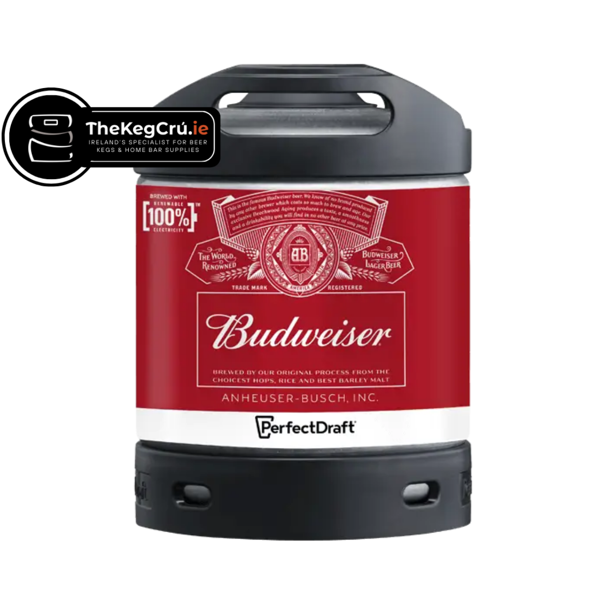 Budweiser PerfectDraft Keg - Lager– 4.5% ABV - 6L PerfectDraft Keg - TheKegCru.ie