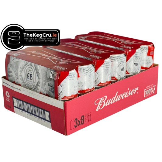 Budweiser – American Lager / Light Lager -  4.3% ABV – Slab (24 Cans) (8 Cans x 3)