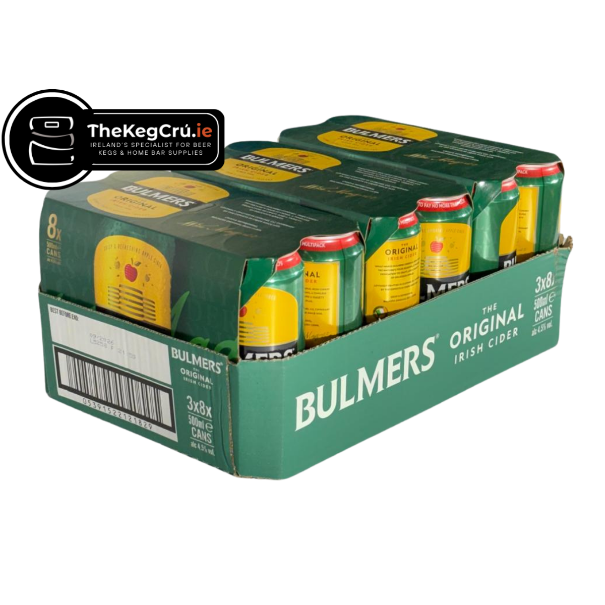Bulmers Original Irish Cider – 4.5% ABV – Slab (24 Cans) (8 Cans x 3) - TheKegCru.ie