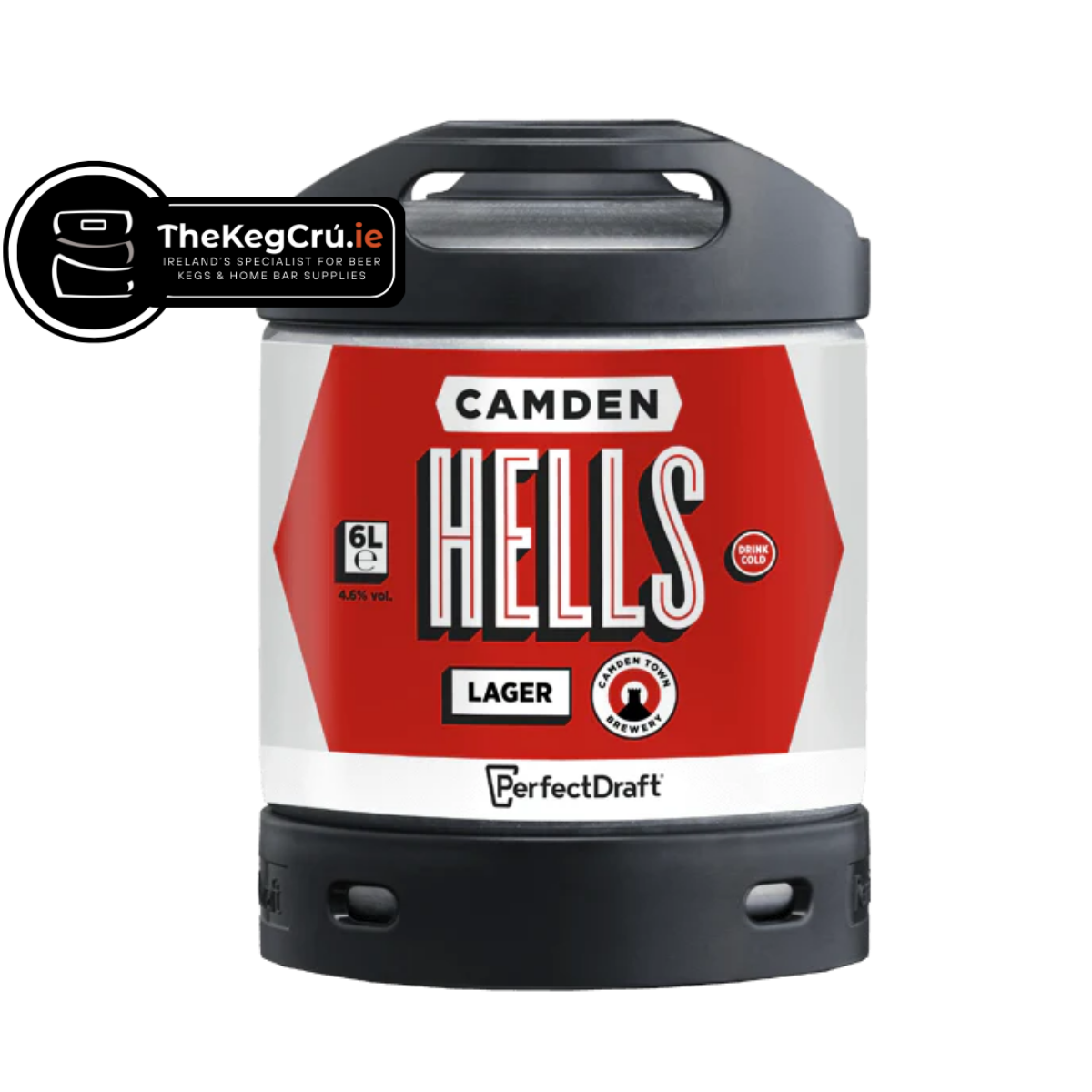 Camden Hells PerfectDraft Keg – Lager – 4.6% ABV - 6L PerfectDraft Keg - TheKegCru.ie