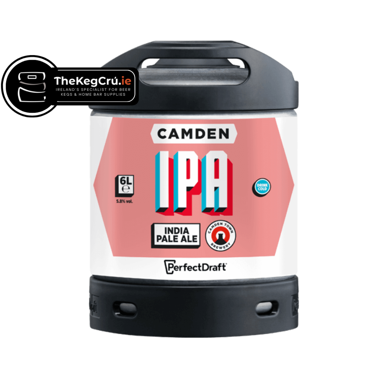 Camden IPA PerfectDraft Keg - IPA – 5.8% ABV - 6L PerfectDraft Keg - TheKegCru.ie