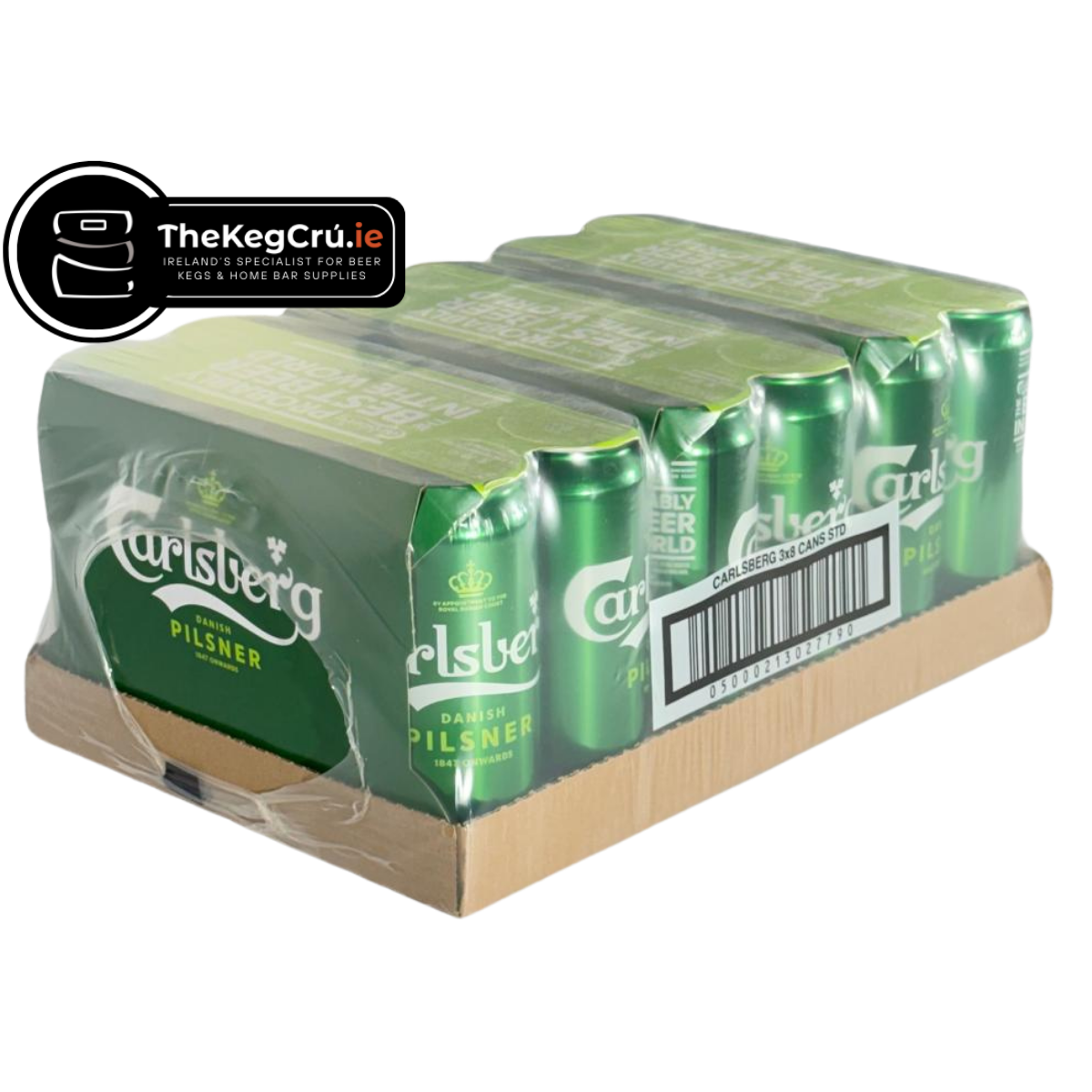 Carlsberg – Danish Lager - 3.4% ABV – Slab (24 Cans) (8 Cans x 3) - TheKegCru.ie