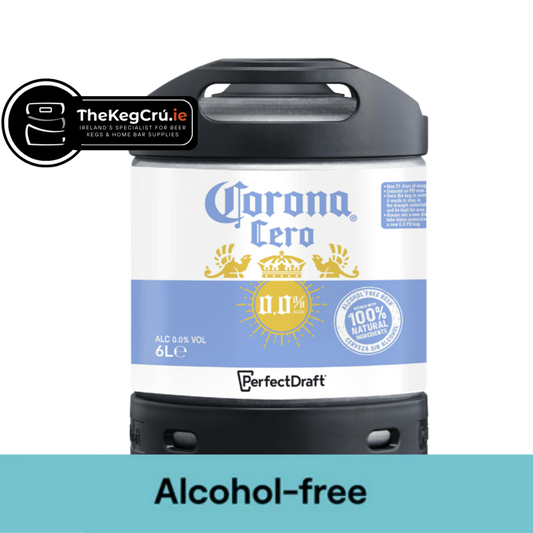 Corona Cero 0.0% PerfectDraft Keg – Non Alcoholic Lager – 0% ABV - 6L PerfectDraft Keg - TheKegCru.ie