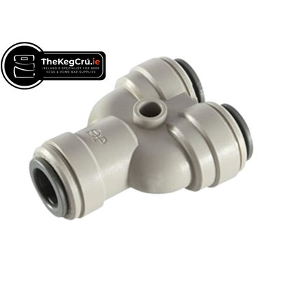 Equal Y Connector - 3/8" Push Fit to 3/8" Push Fit - TheKegCru.ie