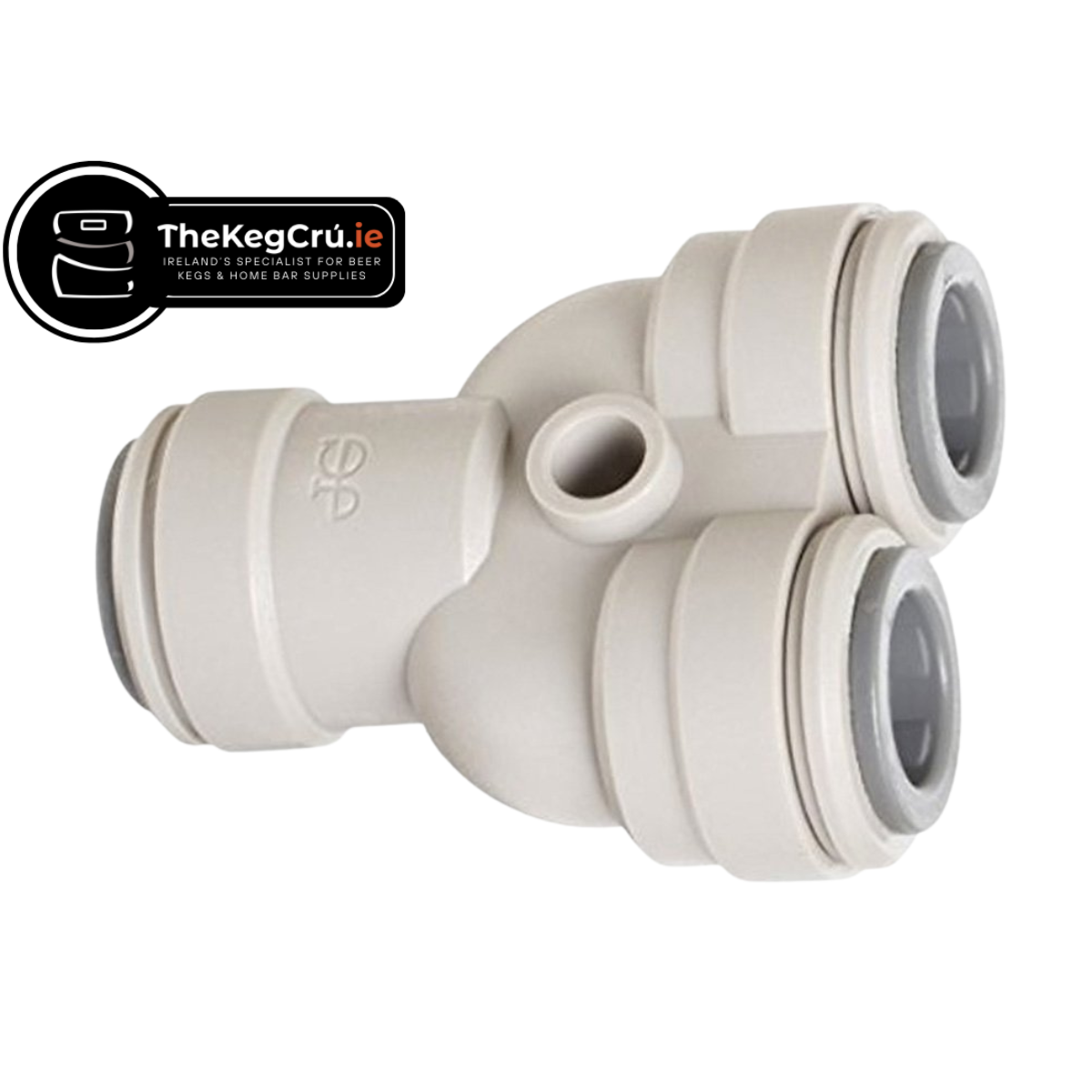 Equal Y Connector - 3/8" Push Fit to 3/8" Push Fit - TheKegCru.ie
