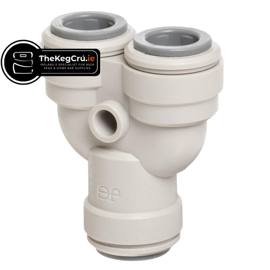 Equal Y Connector - 3/8" Push Fit to 3/8" Push Fit - TheKegCru.ie