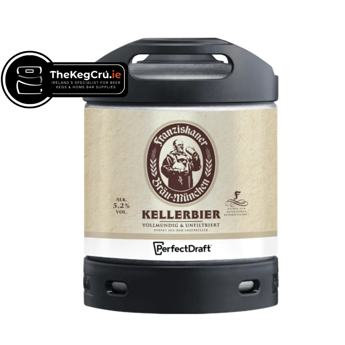 Franziskaner Kellerbier PerfectDraft Keg- Kellerbier - 5.2% ABV - 6L PerfectDraft Keg - TheKegCru.ie