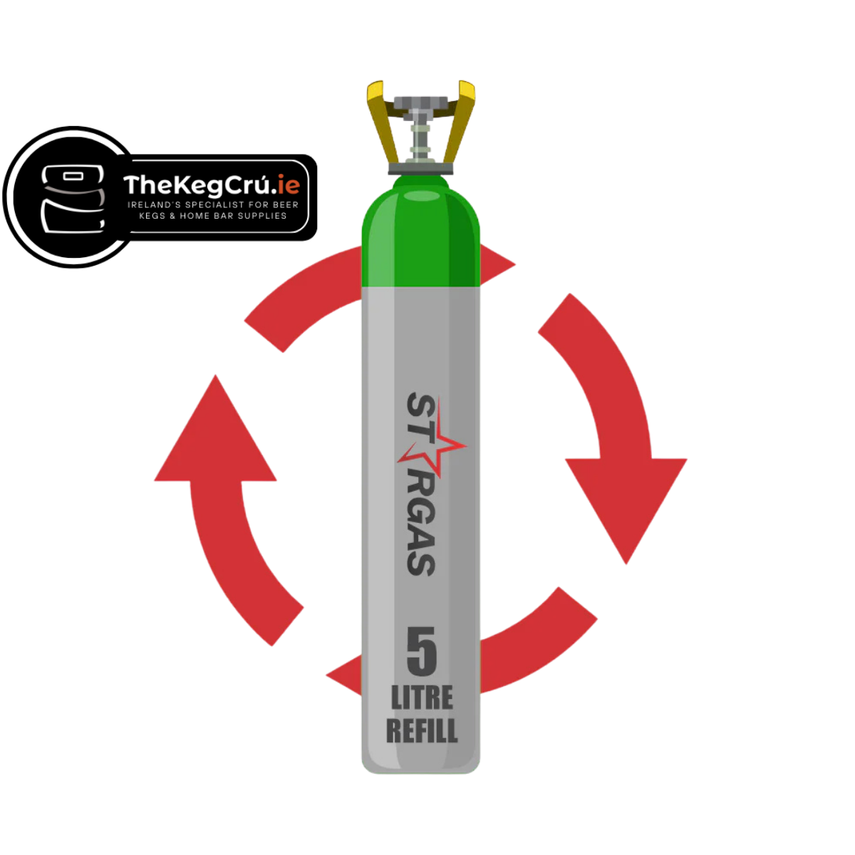 Refill Gas - 50/50 Mix - 5L Gas Cylinder - TheKegCru.ie