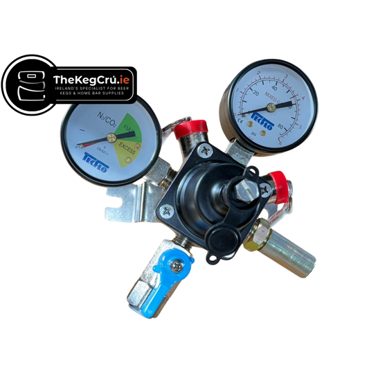Mixed Gas Primary Regulator - Wall Mounted - Dual Gauge - TheKegCru.ie