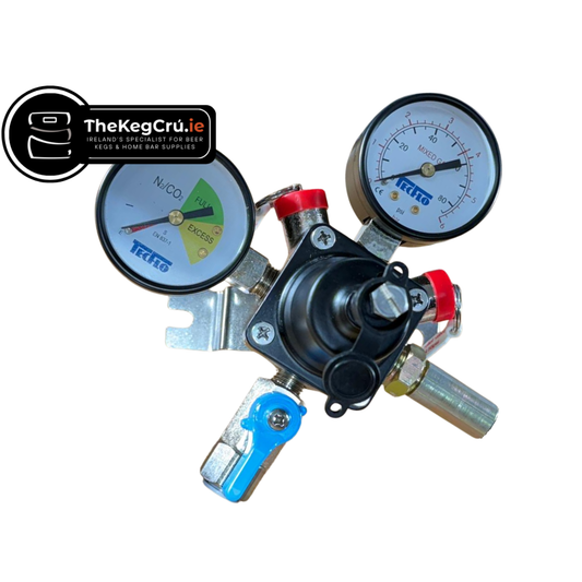 Mixed Gas Primary Regulator - Wall Mounted - Dual Gauge - TheKegCru.ie