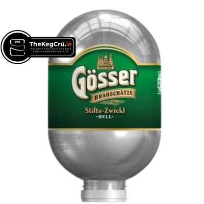 Gosser Stifts-Zwickl Hell Blade Keg – Lager – 5.2% ABV - 8L Blade Keg - TheKegCru.ie