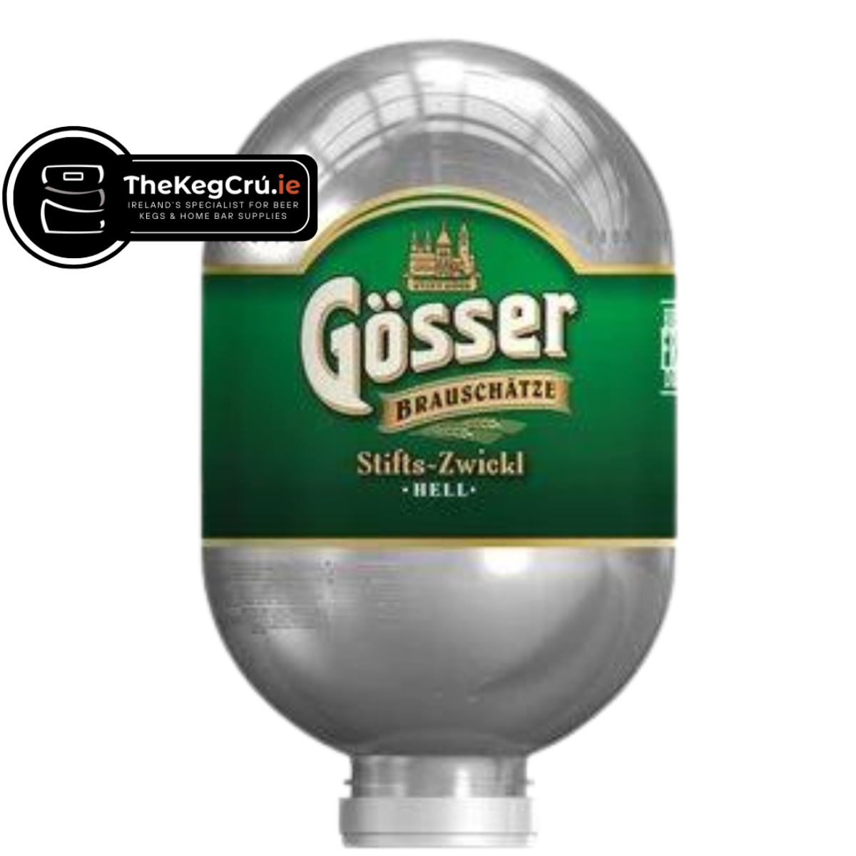 Gosser Stifts-Zwickl Hell Blade Keg – Lager – 5.2% ABV - 8L Blade Keg - TheKegCru.ie