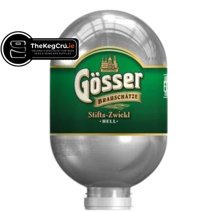 Gosser Stifts-Zwickl Hell Blade Keg – Lager – 5.2% ABV - 8L Blade Keg - TheKegCru.ie