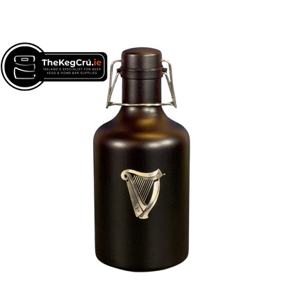 Swing Top Growler - Guinness Etched Powder Coated Black - 2L - TheKegCru.ie