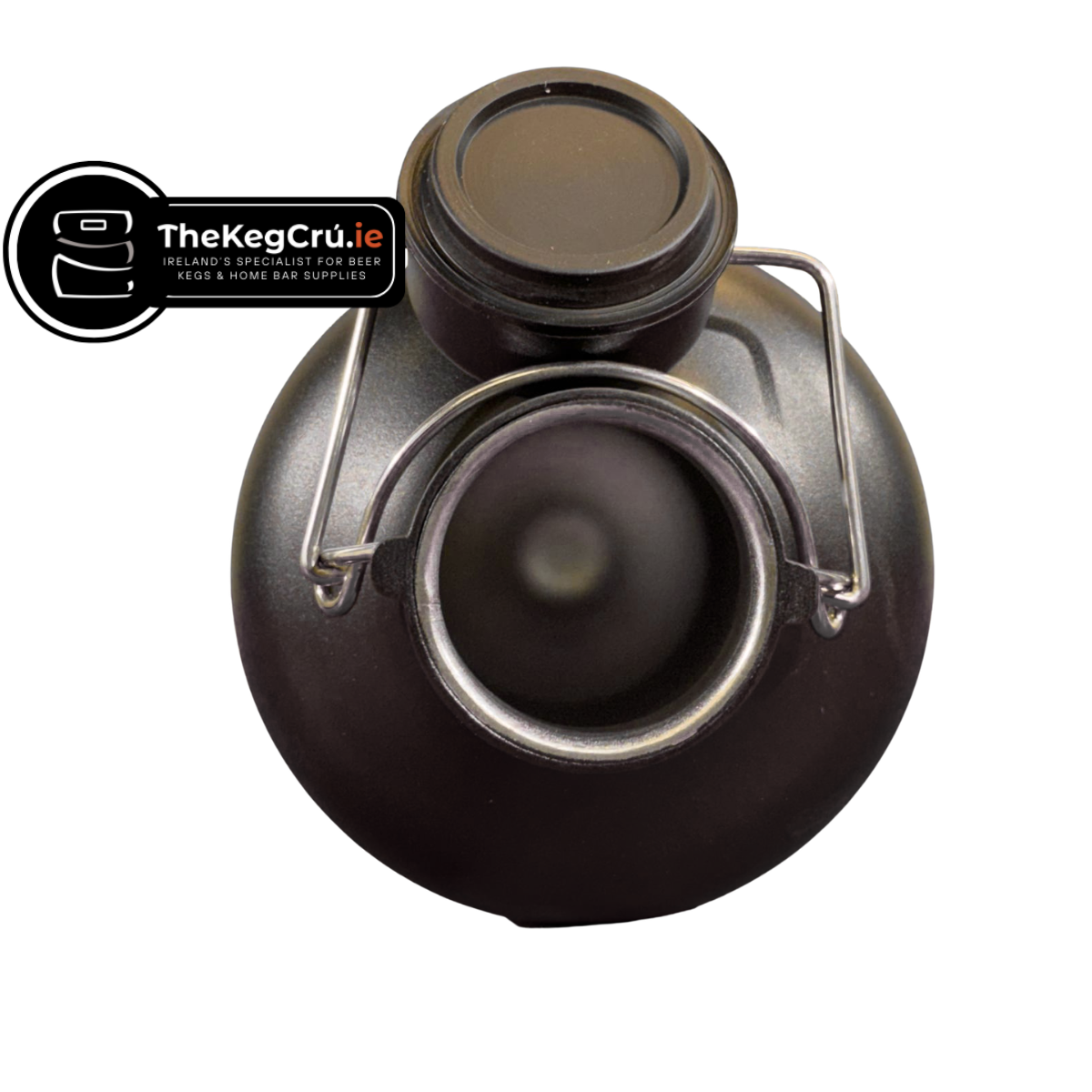 Swing Top Growler - Guinness Etched Powder Coated Black - 2L - TheKegCru.ie