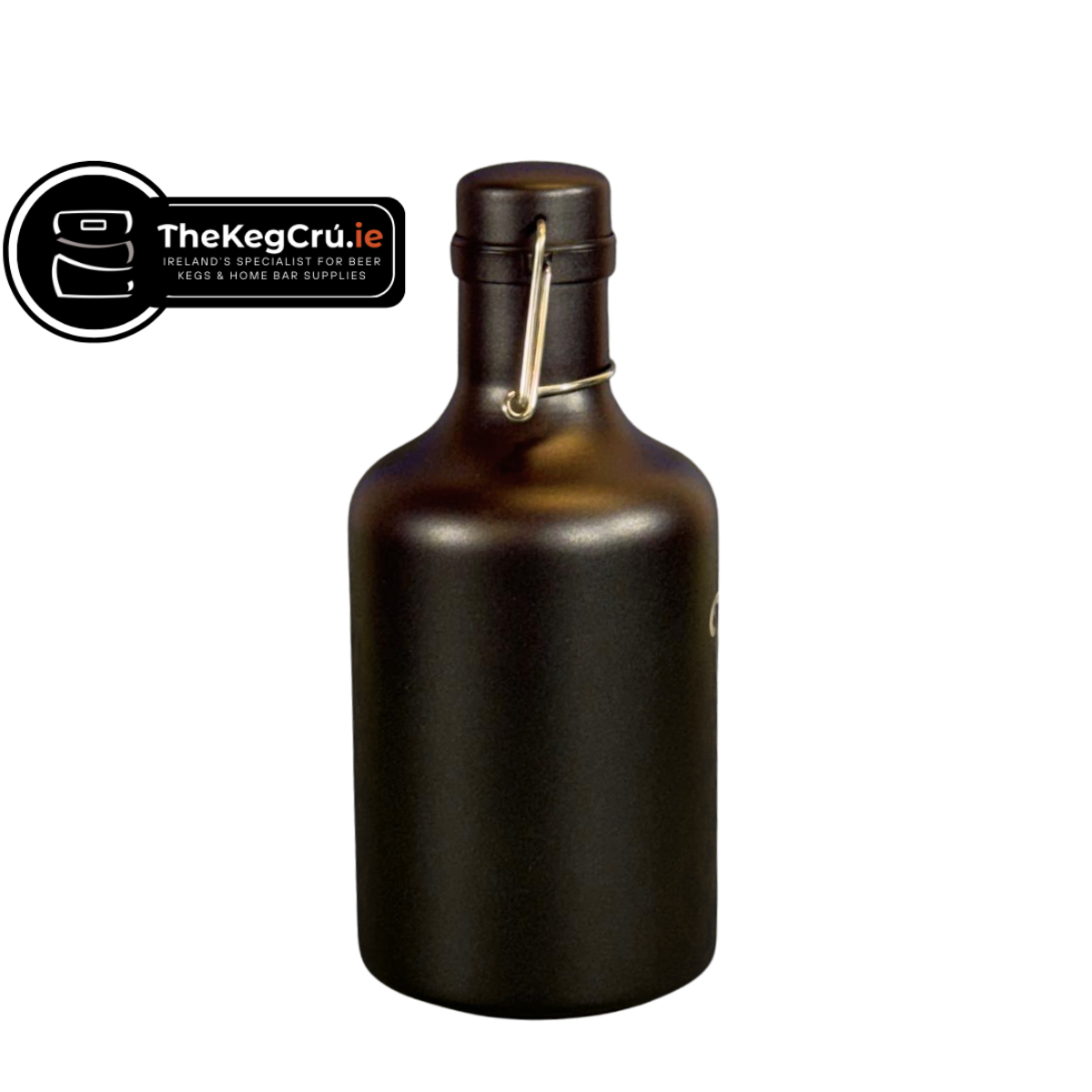 Swing Top Growler - Guinness Etched Powder Coated Black - 2L - TheKegCru.ie