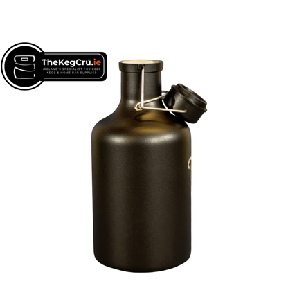 Swing Top Growler - Guinness Etched Powder Coated Black - 2L - TheKegCru.ie