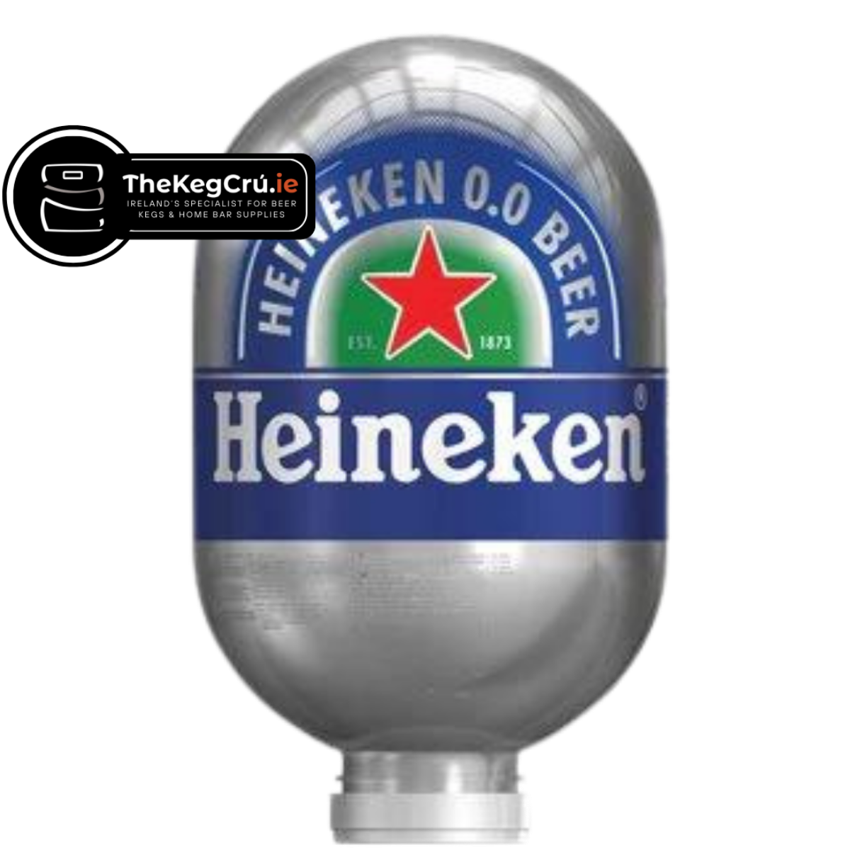 Heineken 0.0 Blade Keg - Non Alcoholic Lager – 0.0% ABV - 8L Blade Keg - TheKegCru.ie
