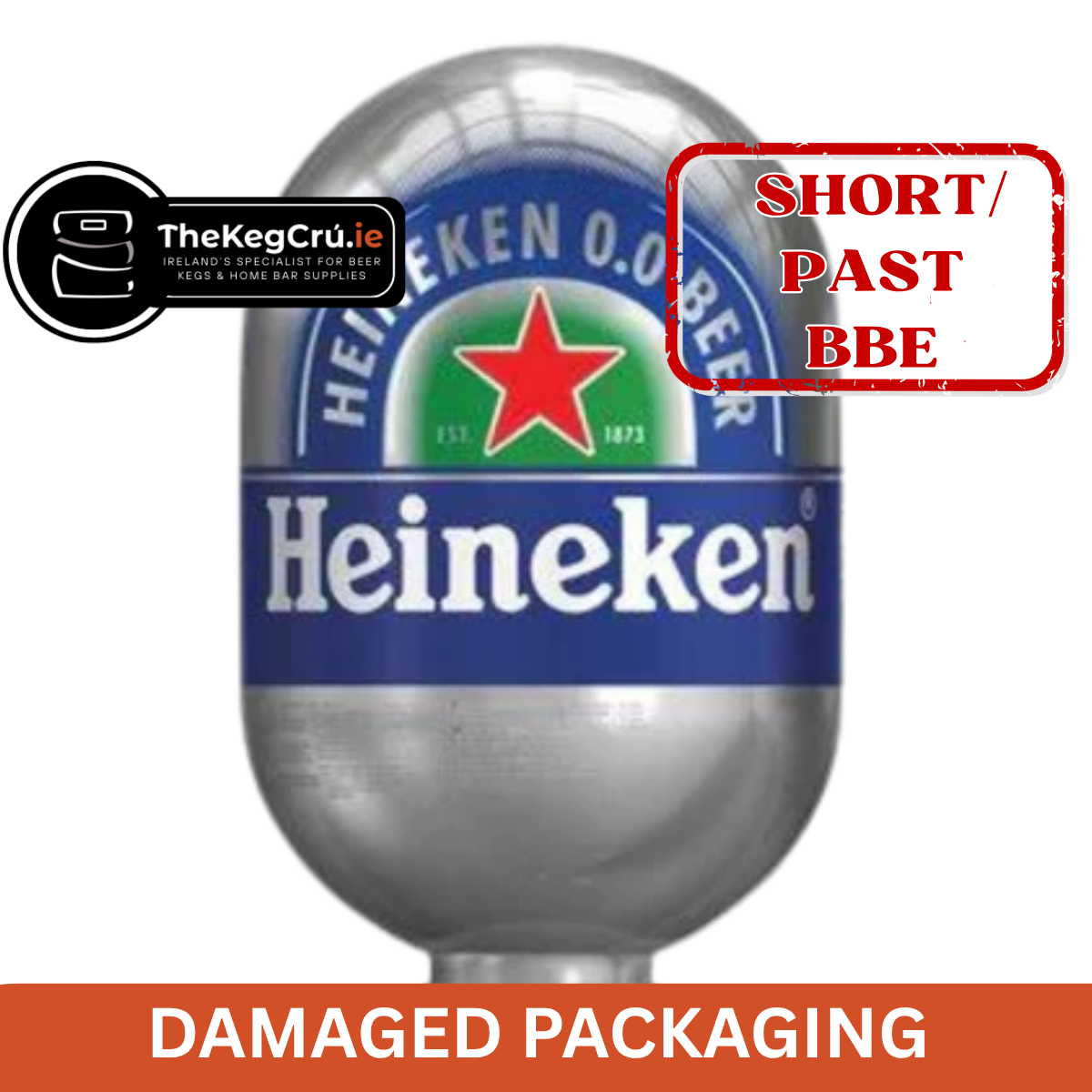 Heineken 0.0 Blade Keg - Non Alcoholic Lager – 0.0% ABV - 8L Blade Keg - TheKegCru.ie