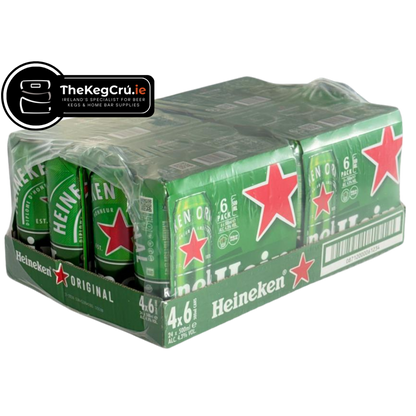 Heineken – Pale Lager - 4.3% ABV – Slab (24 Cans) (6 Cans x 4) - TheKegCru.ie
